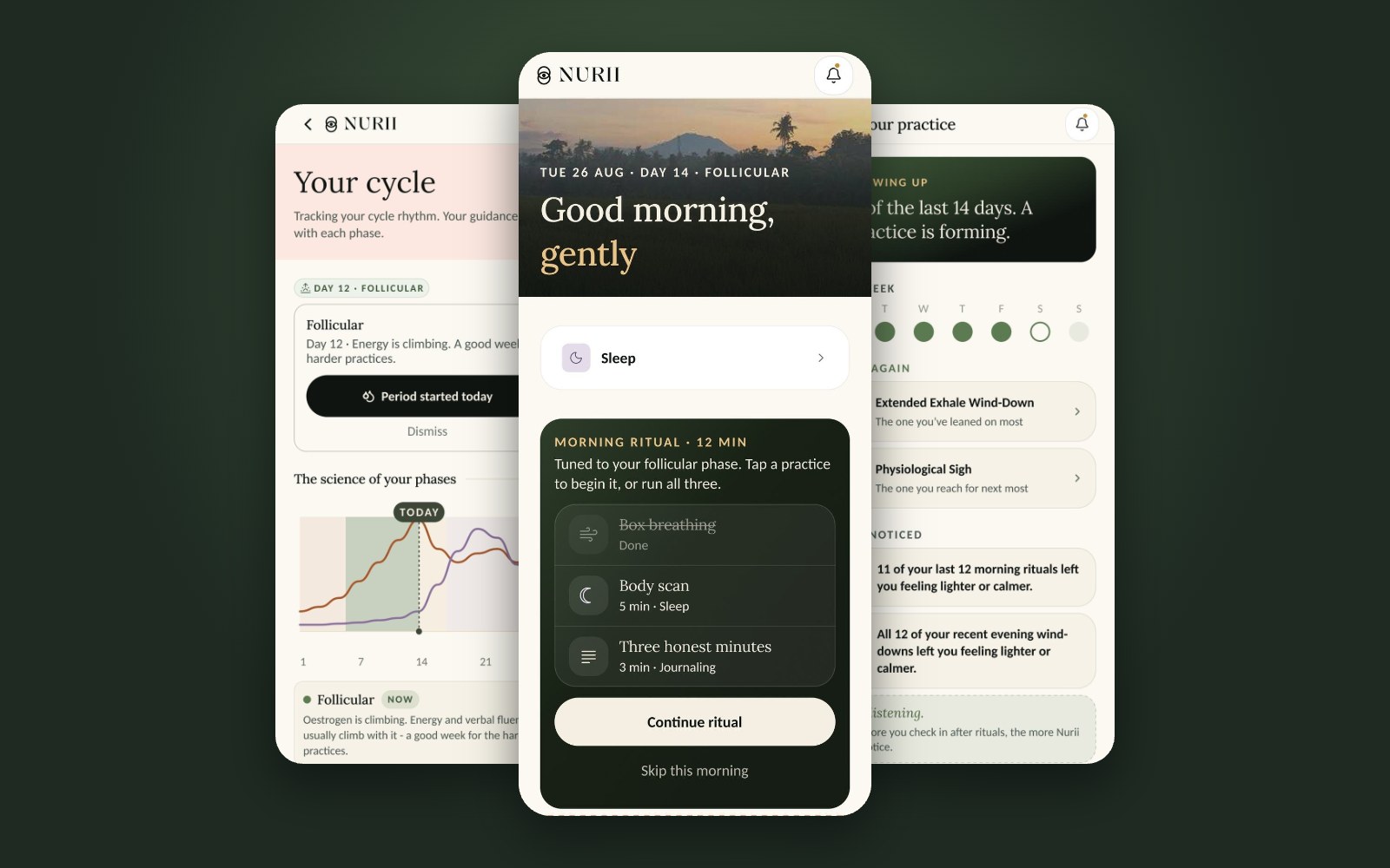 Nurii app screens